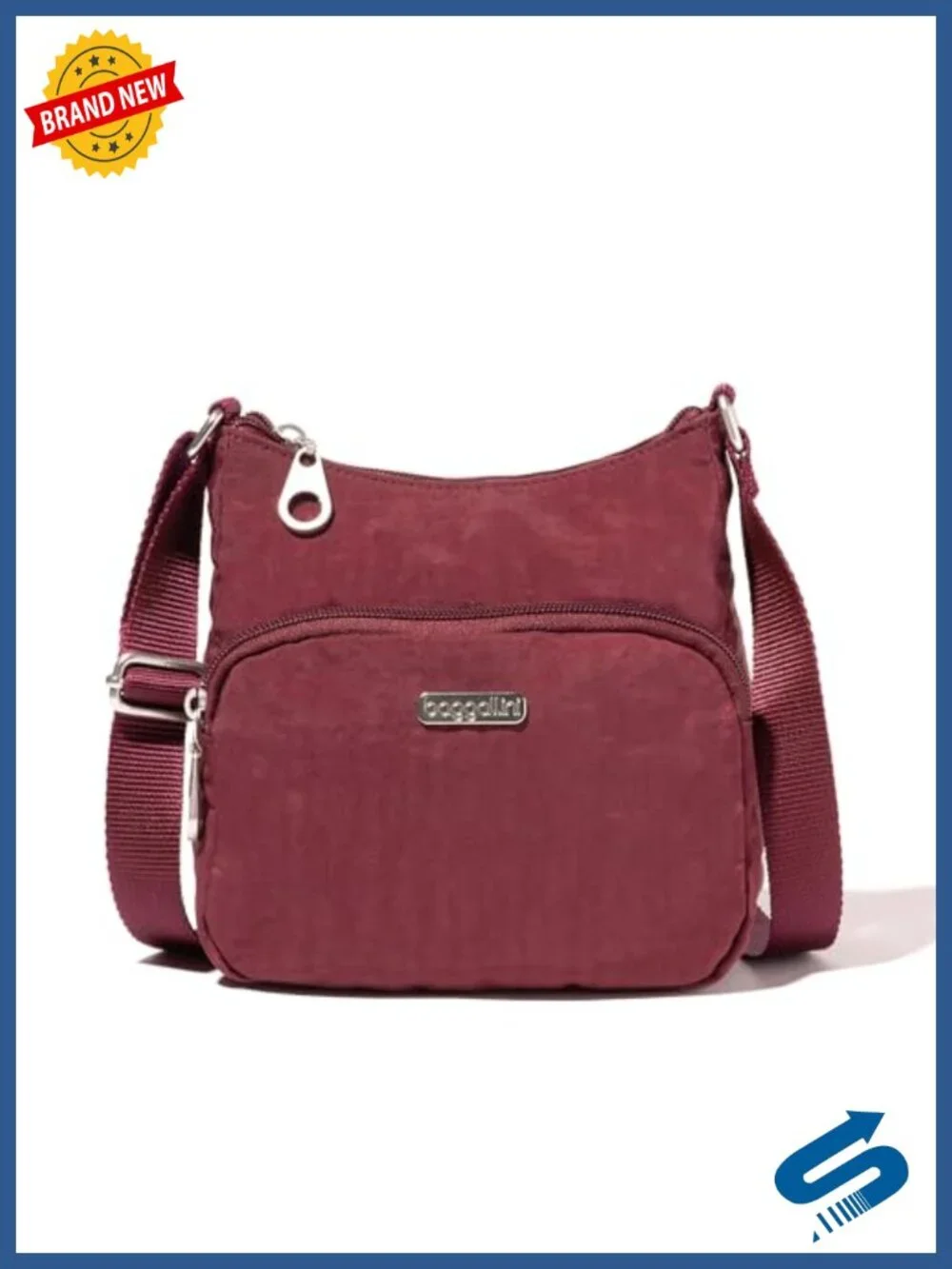 Lightweight Nylon Crossbody Travel Handbag with Adjustable Strap